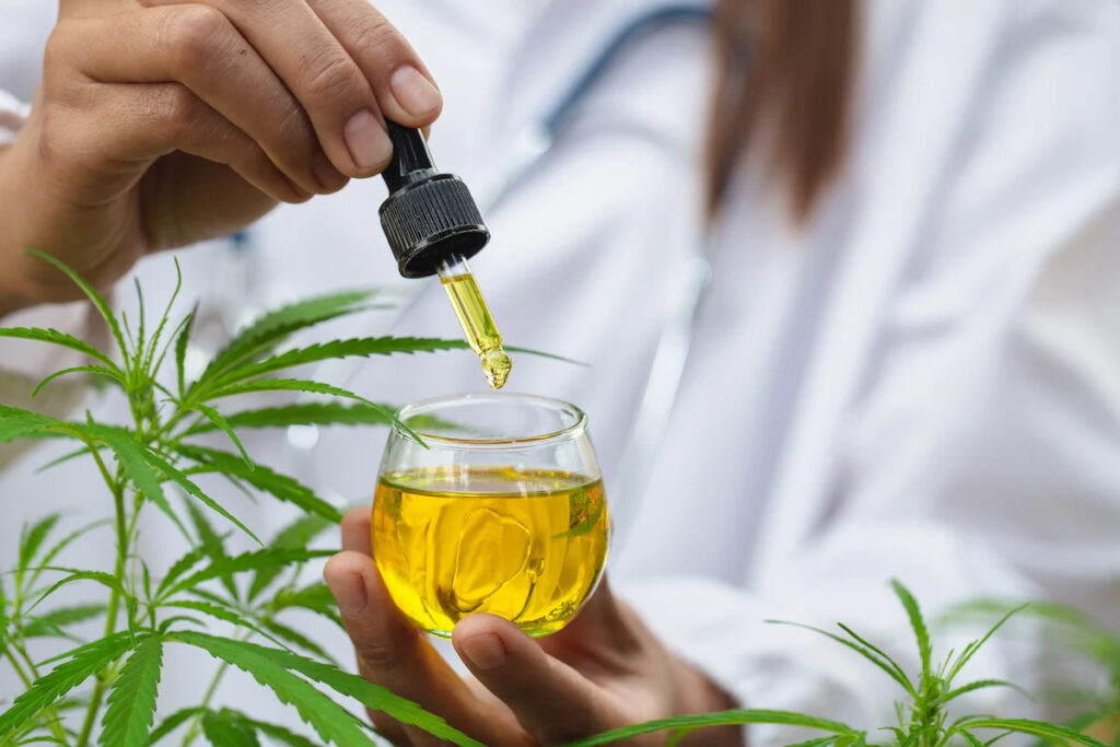 THC tincture being prepared